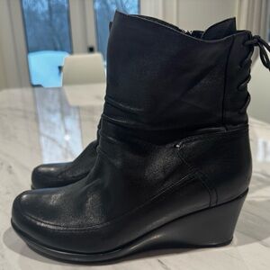 Black Wedge Ankle Boots Size 39